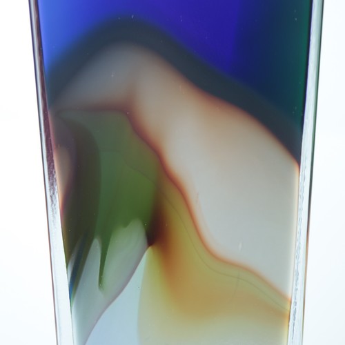 Glass Europe Vase – Handmade Polish Art Glass – 14" – Swirled Modern Colors - Picture 7 of 12
