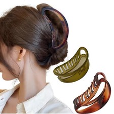 2 Pack Elegant Women's Hair Ties - Curved Hair Clips, Strong Large Hair Ties ...