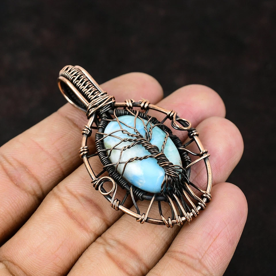 Larimar 铜母礼品丝包装生命之树吊坠 2.44 — 第 2/4 张图片