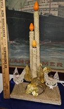 vtg CANDOLIER Candle Wire MCM GOLD CHRISTMAS Decoration Tiered ANGELS Miromar