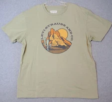 Levi Strauss And Co Men's T-Shirt Short Sleeve Green Mountain/Desert Scene XL