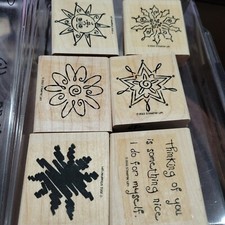 2002 Stampin up  Something Nice Stamp Set- 6 Pc - Sun, Flower