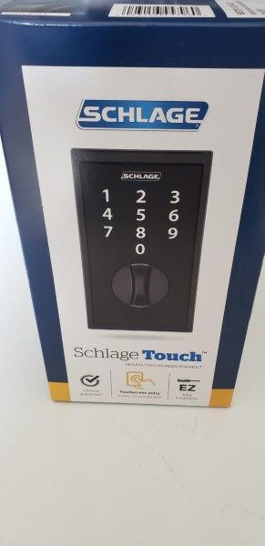 Schlage Touchscreen Keyless Deadbolt in Matte Black BE375 CEN 622-image