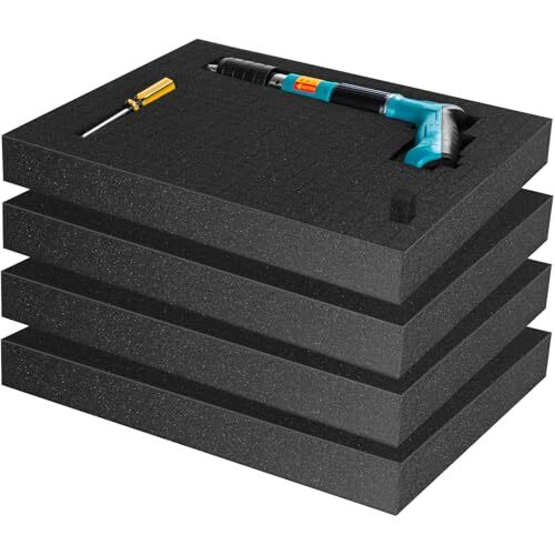 4 PCS Polyurethane Foam Pads, 16x12x2 inch Cuttable Foam Sheets Packing