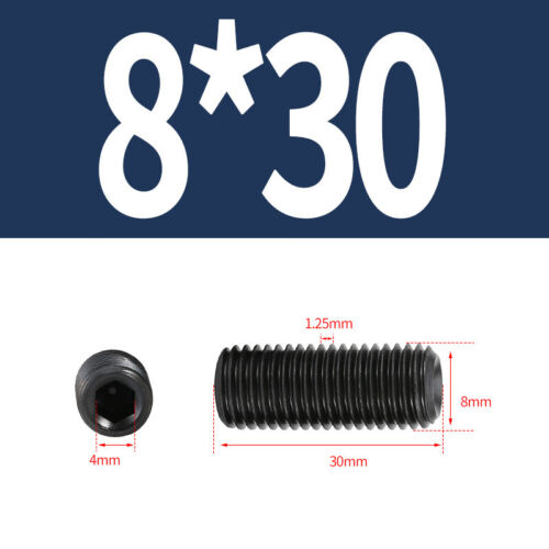 Black Concave Point Grub Screw Stainless Steel Hex Socket Set Screws M3 - M12 - Picture 58 of 83