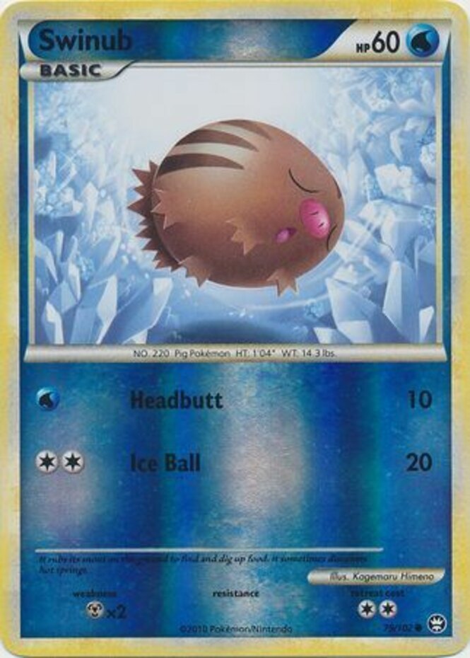 Swinub - 79/102 - Common - Reverse Holo LP, English Pokemon Triumphant