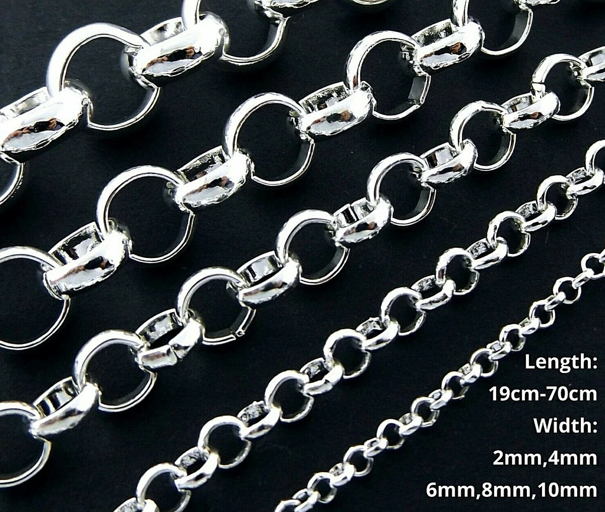 Real 925 Sterling Silver Filled Solid Necklace Bracelet Belcher Rolo Link Chain