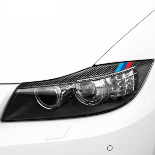 Paupières De Phare Sourcil Carbone Logo Bande M pour BMW E90 E91 M3 Serie 3 - Photo 1/4