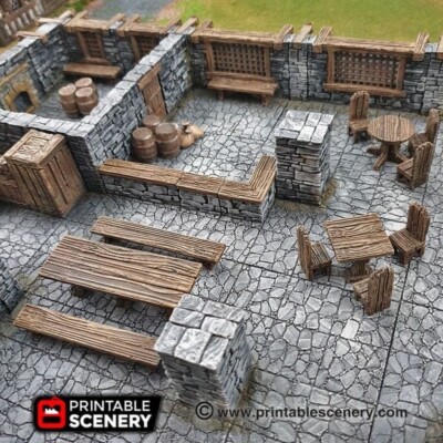 DnD Miniature Terrain - Furniture set for Dungeons, Dragons, Wargaming, Tabletop