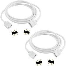 2pcs 2.5m 8.2ft RGB LED Strip Extension Cable 4 Pin LED Tape Extension Cord L...