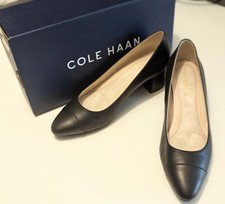 Cole Haan Womens The Go To Block Heel Pump Size 5 Black Leather Waterproof