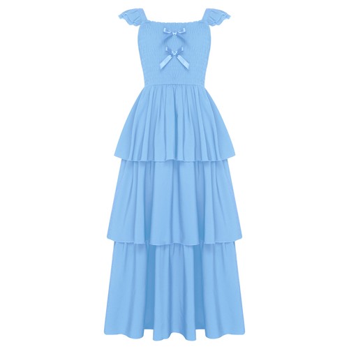 Girls Maxi Dress Vintage Charm Party Dress Ankle Length Sweet Cute Casual Gown - Picture 49 of 71