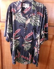 NICE KOKO ISLAND Tropical Leaf  Pineapple LG Hawaiian SHIRT X22