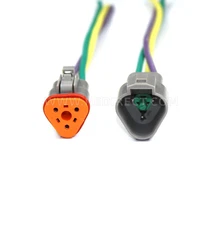 12 AWG Assembled Deutsch DT 3 Pin waterproof connector 6" wire kit