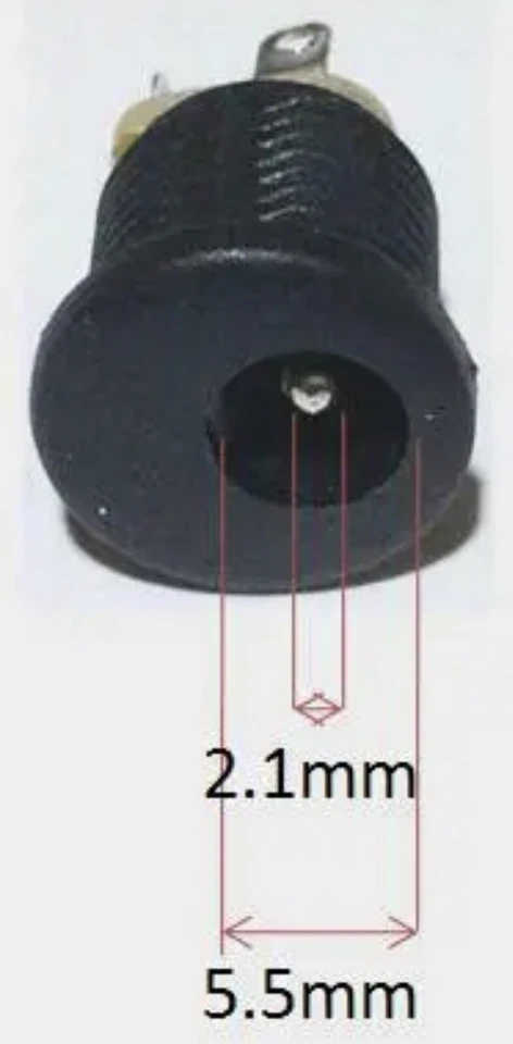 DC Power Jack Female Socket Barrel Connector - Panel Mount - 5.5 x 2.1mm - Image 3 of 4