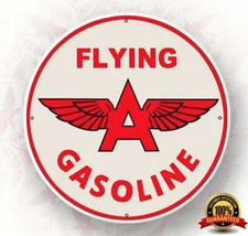 Vintage Flying A Gasoline Sign_Gas Pump Decal, Retro Oil Co, 6 inch round VINYL