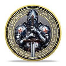 Knights Templar Coin Armor of God Challenge Coin Prayer Commemorative Coin Cross