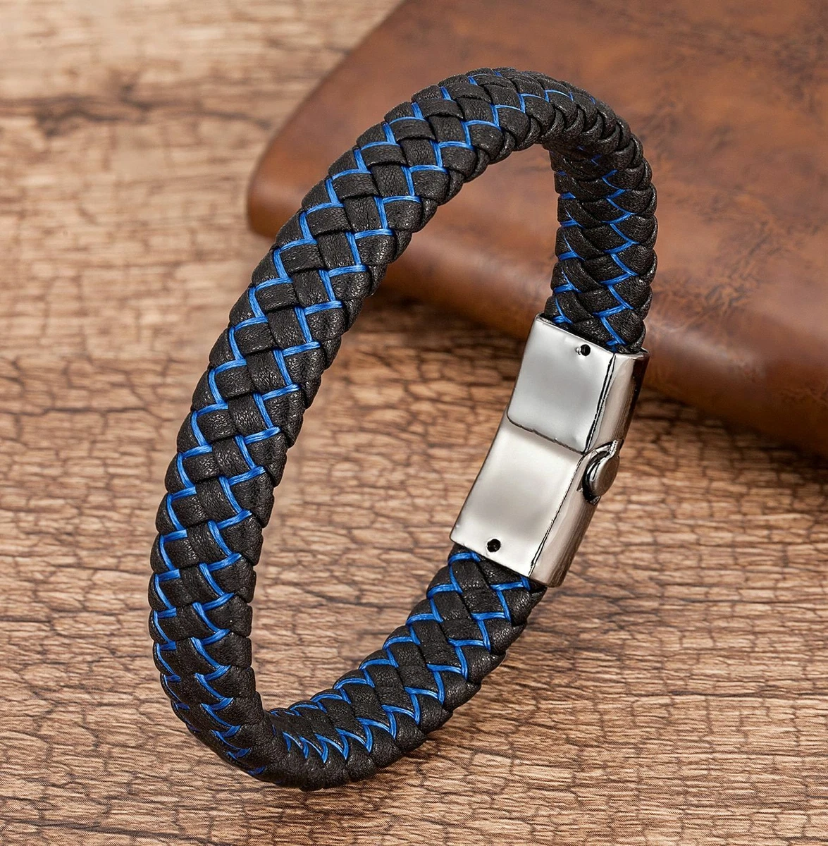 Woven Leather Men's Bracelet Multi layer Fashion Bracelet - Temu