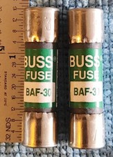 BUSSMANN BAF-30 x 2 pieces Midget Cartridge Fuse Fast Acting One time