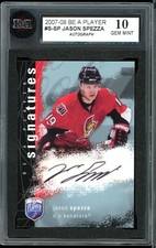 2007-08 Upper Deck Be A Player #S-SP Jason Spezza Auto KSA 10 Gem Mint