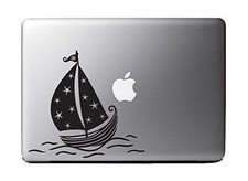 Cute Starry Sailboat Black Vinyl Decal Sticker for 13" Macbook Laptop Computer
