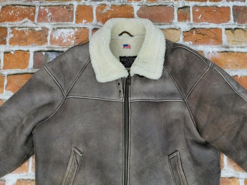 *AVIATION USA B6 SHEARLING LAMMFELL VINTAGE LEDERJACKE*AIR FORCE*GR: XL*TIP TOP - Picture 2 of 9