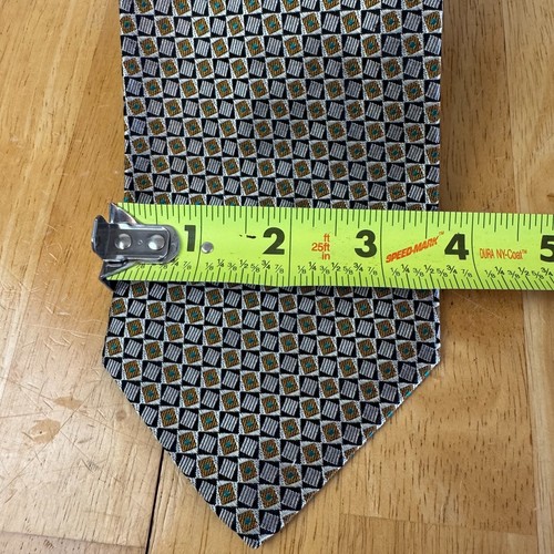 Robert Talbott Best Of Class Tie Geometric Small Squares Silver Gold Silk USA - Picture 7 of 7