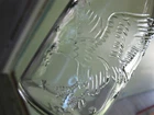 Vintage American Embossed Eagle Glass Milk Cream Syrup Bottle #1898