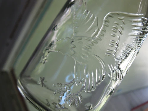 Vintage American Embossed Eagle Glass Milk Cream Syrup Bottle #1898