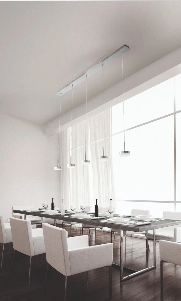 FABAS LUCE LED Pendel Leuchte Dunk 5flg. 3239-48-212 dimmbar Alu gebürstet - Bild 2 von 4