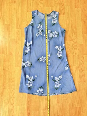 2000s floral dress VTG Blue Y2K Fairy Vibes Millennium Sleeveless Size MEDIUM Romantic Dresses Vintage condition Amarra 89179 | Backless Size:Custom Order