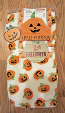 My 1st Halloween Baby Set Blanket Wooden Disc Little Pumpkin Hat Photo Prop NEW