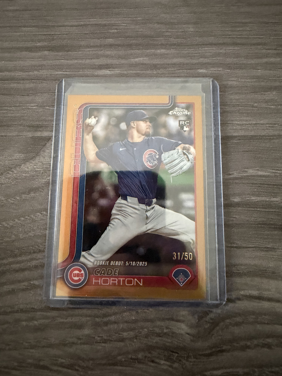 2025 Topps Chrome Update RC Cade Horton Debut Gold Refractor 31/50