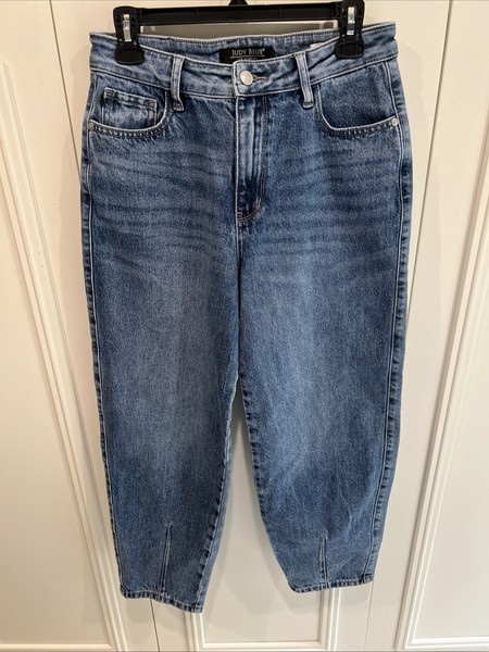 Judy Blue Barrel Leg Denim Jeans Size 5/27 Boho Horseshoe Modern Minimalist