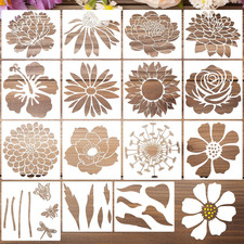 Large Flower Stencils for Wood Fence Floral Stencil  Sunflower Peony Hibiscus