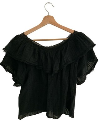 Doen Cosenza Top in Black Top Size Small Romantic