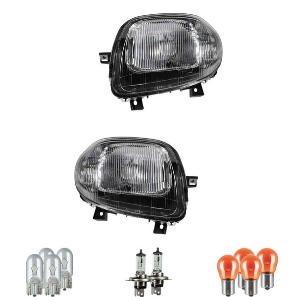 Scheinwerfer Frontscheinwerfer Set Halogen H4 FüR Renault Clio II Inkl. Lampen-image