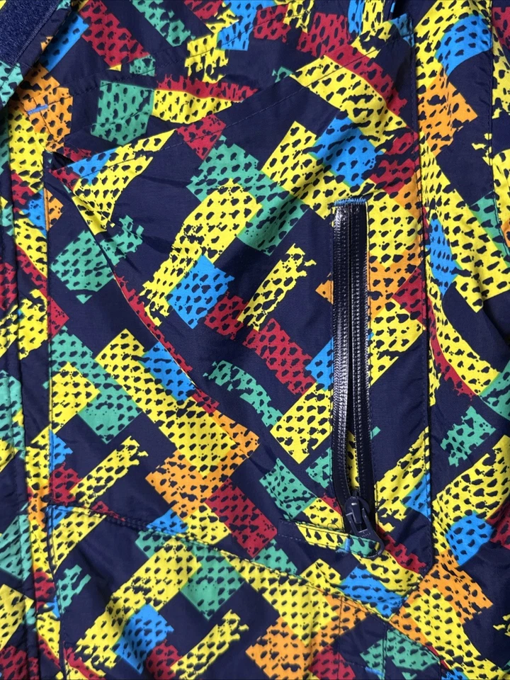 Crown By Schott Multicolor Men's Jacket/Hood Medium Vintage Bold Vibrant 90s - Image 2 of 4