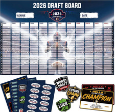 Fantasy Football Draft Board Kit 2026, Funny Stickers Included