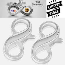 2 Pcs Lobster Clasp 925 Sterling Silver Double Opening Lobster Clasp and Closure