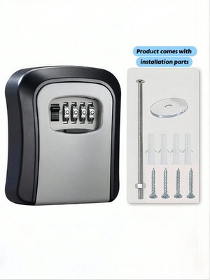 Key Lock Box Wall Mounted Waterproof 4 Digit Combination Key Safe Storage