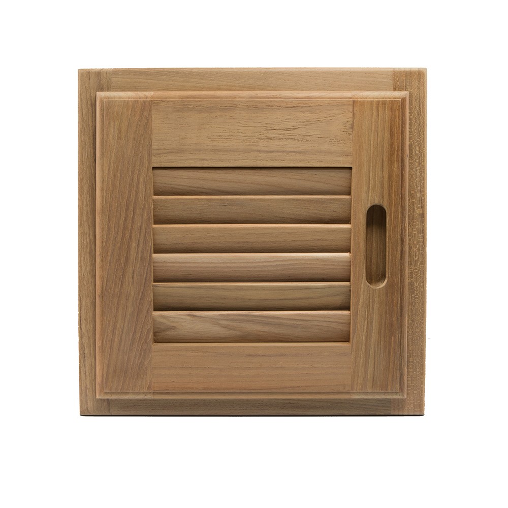 Whitecap Teak Louvered Door & Frame Right Hand 12""x12"" 60720 Boat Sailboat Marin