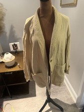 Madewell Women  s Dorset Lightspun Beige Cotton Gauze Oversized Blazer Jacket M