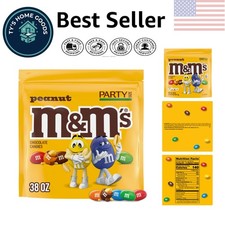 M&Ms Peanut Chocolate Candy, 38 oz Party Size...