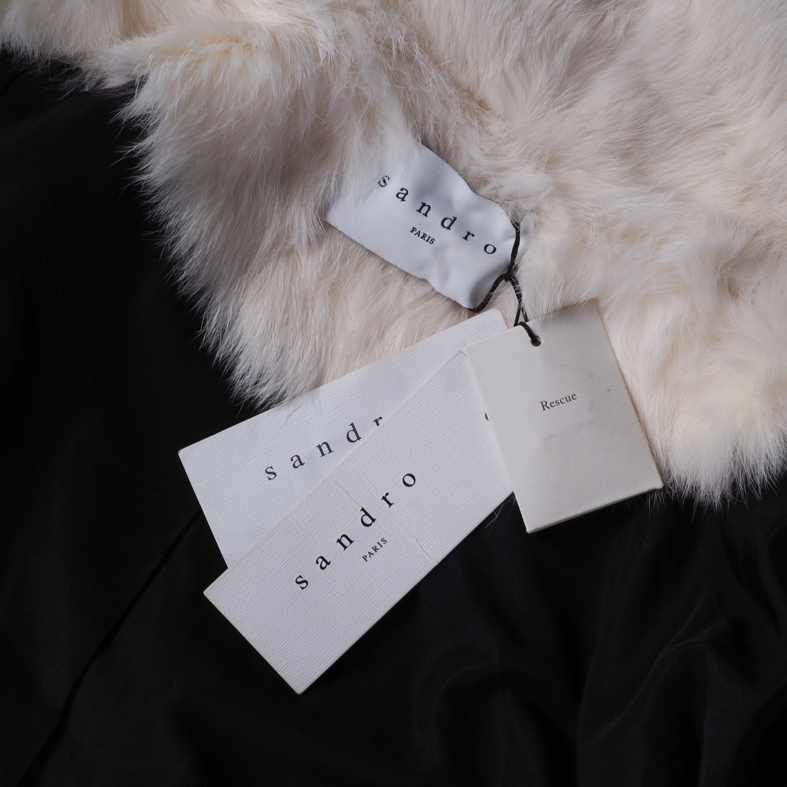 Sandro Paris Ladies Coat Size 2 / M Rabbit Fur M9317H image 8