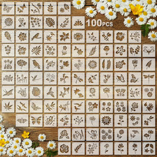 Fainne 100 Pcs 2 Inch Flowers Stencils Small Stencils for Painting Reusable Cr