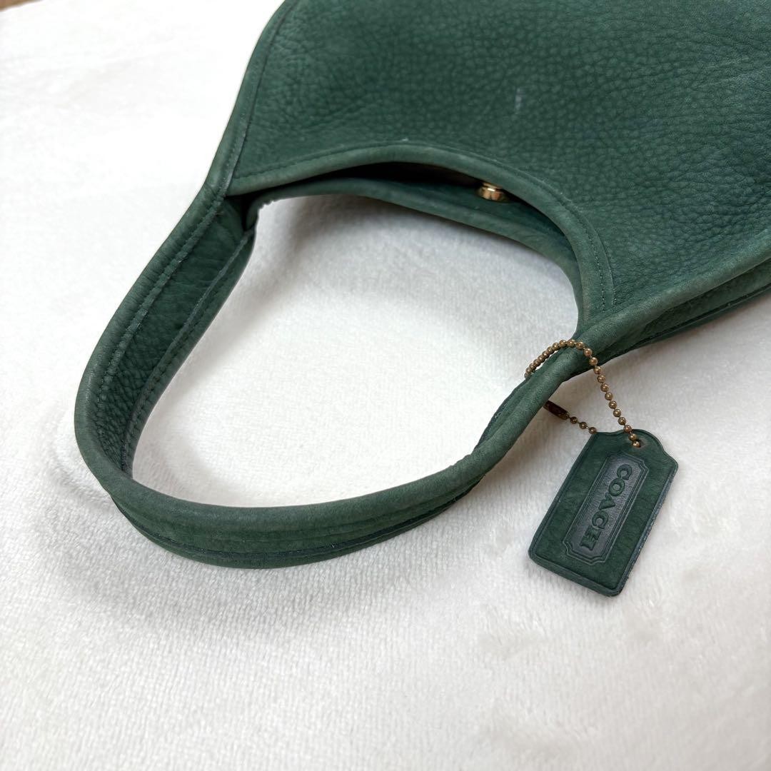 Vintage Coach Ergo Hand Bag Nubuck Green Gift present 0831b