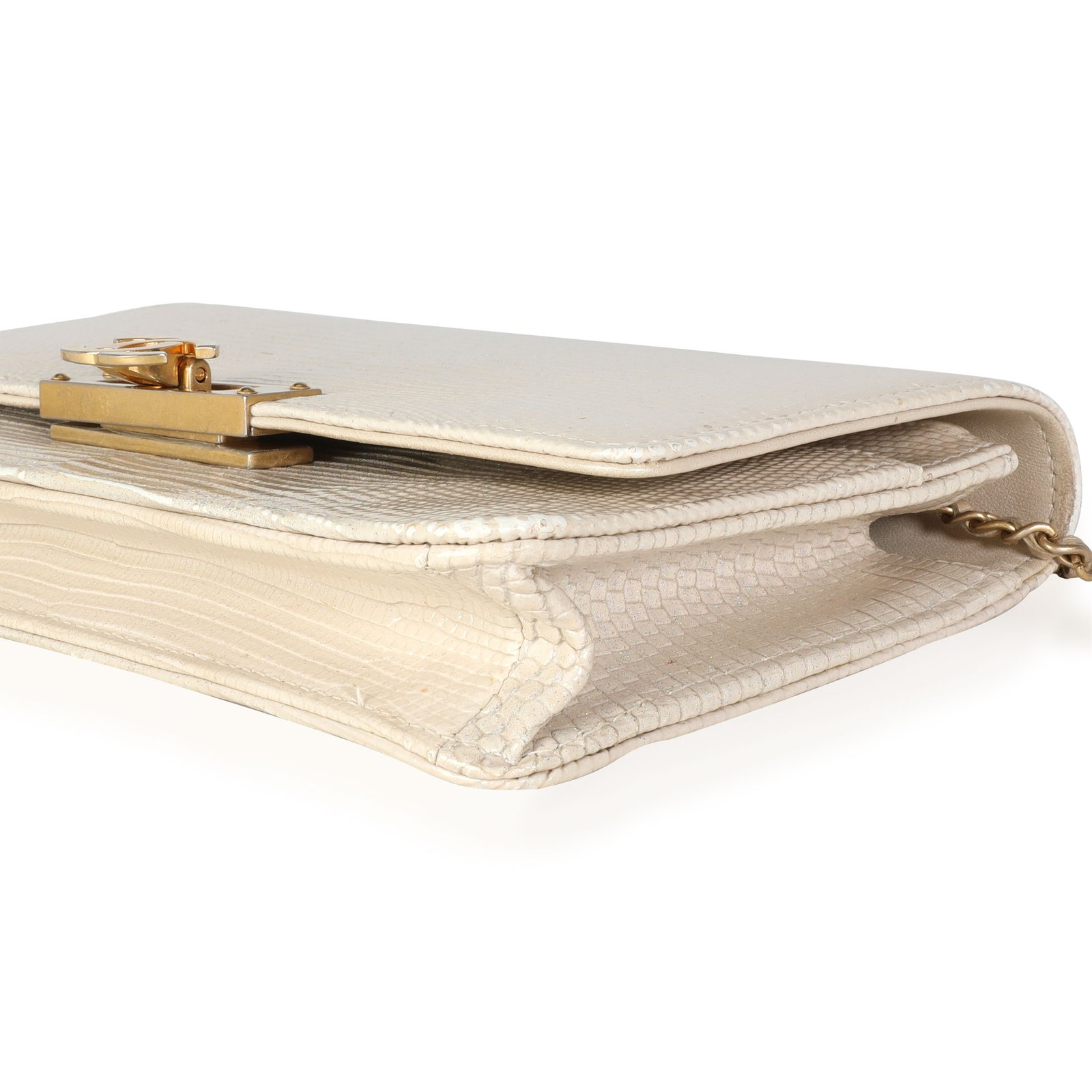 Chanel Gold Metallic Lizard Golden Class Wallet on Chain — image 6