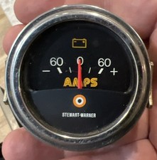 Stewart Warner Vintage 2 116 Bullseye Bulls Eye Amp Gauge 60-0-60 Preowned