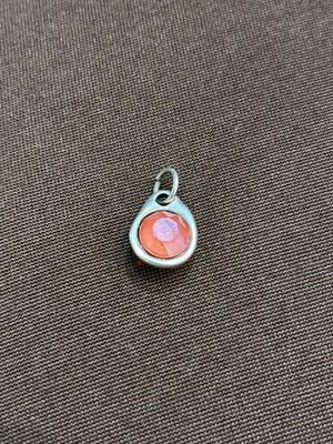 Uno De 50 Charm With Coral Colored Stone